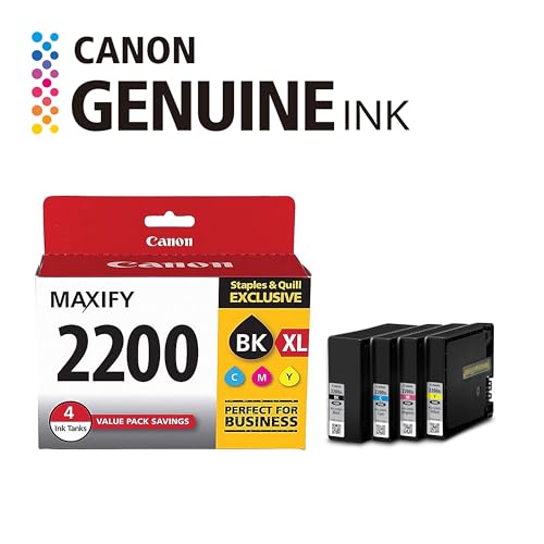 Canon PGI-2200 XL Genuine Four Color Value Pack, Compatible with MAXIFY: IB4120, MB5120, MB5420, IB4020, MB5020, and MB5320 (Optional) Printers - image 2