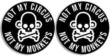 2-Pack Hardhat Sized Not My Circus Not My Monkeys Stickers Funny Work Tools Rude