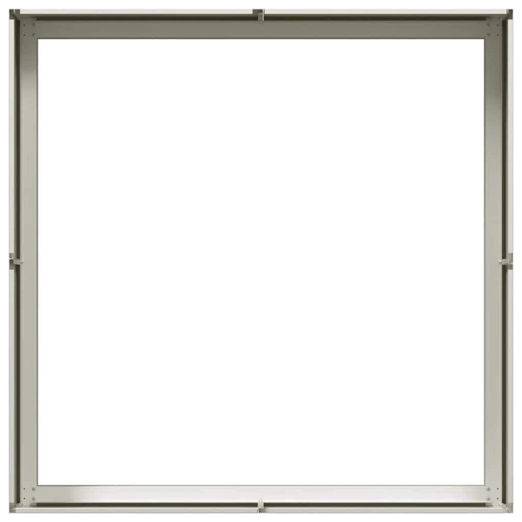 vidaXL Pflanzkübel Weiß 100x100x30 cm Stahl, Pflanzschale, Garten-Garten-Pflanzkübel, Outdoor-Pflanzgefäß, Hochbeet, Pflanzgefäß, Blumenkasten