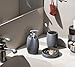 Clasin Home Grey Bathroom Accessories Set 3 PC, Resin Sandstone Look Soap Dispenser, Toothbrush Cup, Soap Dish, Bathroom Soap Dispenser Set for Home Decor and Kitchen