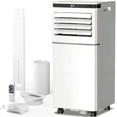 Portable Air Conditioner, 8000 BTU, Cools Up to 350 Sq Ft, Remote Control, 2 Fan Speeds, 24 Hour Timer, Quiet Operation & Fan Mode, Portable AC for Bedroom, Office, Home & Dorm
