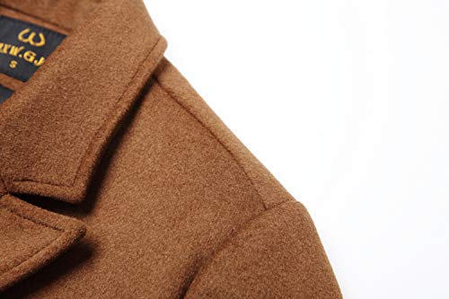Image of Men's Premium Wool Blend Double Breasted Long Pea Coat