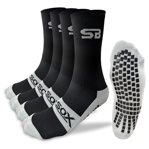 SB SOX Grip Socks for Men (2 Pairs) – Soccer & Football Performance Non-Slip Socks for Cleats, Training, and Gym