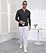 Lexiart Men's Knit Polo Long Sleeve Slim Fit Textured Collared Quarter Zip Sweater Casual Lightweight Dark Green Size M