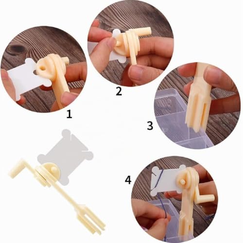 Miniatura 3 de Carrete De Plástico,Tarjeta De Hilo De Terciopelo Bordado,Hilo Plástico Tarjetas Punto 100pc Con Caja Organizadora Y Bobinador Herramienta De Acabado De Hilo De Bordado Utilizado Para Costura
