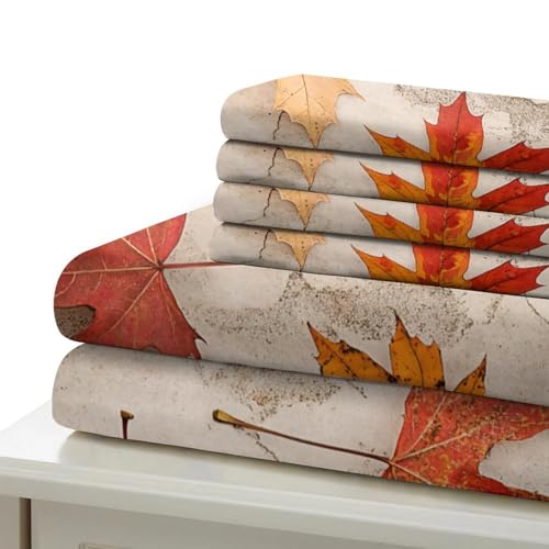 Housse de couette automne King en microfibre premium douce