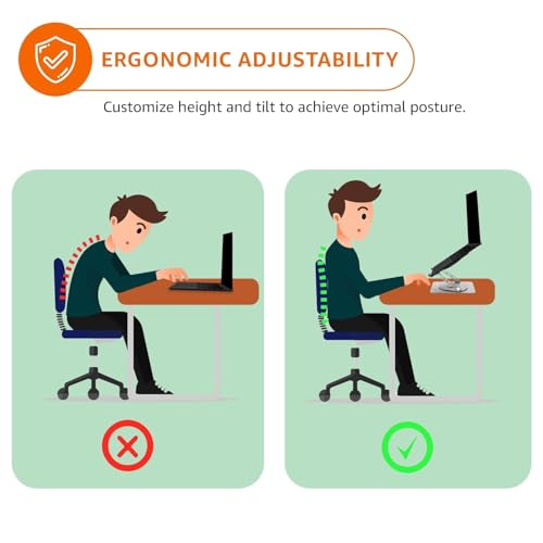 Image of Stealodeal Adjustable Laptop Stand with Cooling Fan, Foldable Aluminum Laptop Holder, Multi-Angle Ergonomic Laptop Riser for Desk, Portable Notebook Stand with USB Cooling for 10-17 Inch Laptops
