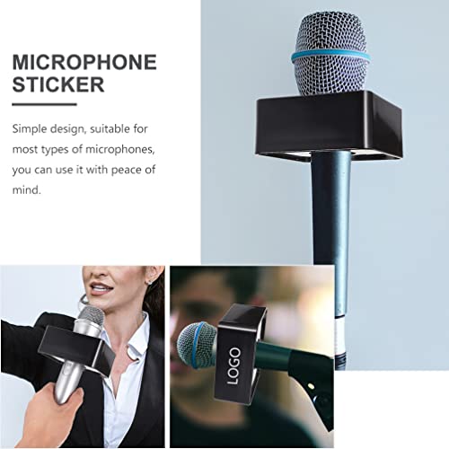 ARTIBETTER 2pcs Triângulo portátil Cubo quadrado de entrevista logotipo Mic Mic Flag Station Logos