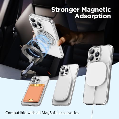 SURPHY Suporte magnético de 360° para iPhone 16 Pro Max capa com anel de dedo, compatível com MagSaf
