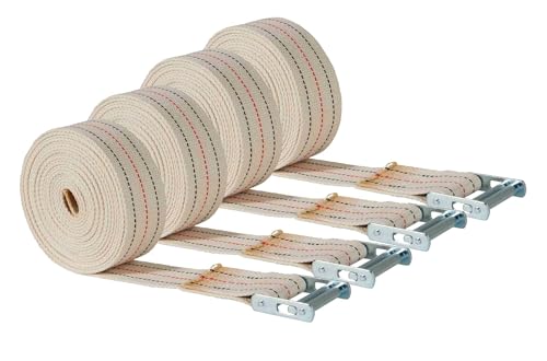 Mytee Products (4 Pack) 2' x 20' Piano Moving Strap with Roller Buckle, Made from Cotton Webbing