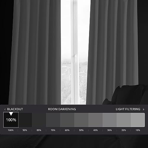 HPD Half Price Drapes Solid Thermal Insulated Blackout Curtains for Bedroom 108 Inches Long Curtain (1 Panel) Signature Blackout Linen Window Curtains for Living Room 50W x 108L - Image 3