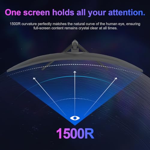 Image of 49 inch Ultra-Wide Curved Gaming Monitor 165Hz, 5K (5120x1440) Resolution,1500R 1ms Fast Response, FreeSync, 125% sRGB HDR Color Display, 2*HDMI & 2*DP, VESA Mount Compatible (R49BVR Raptor)