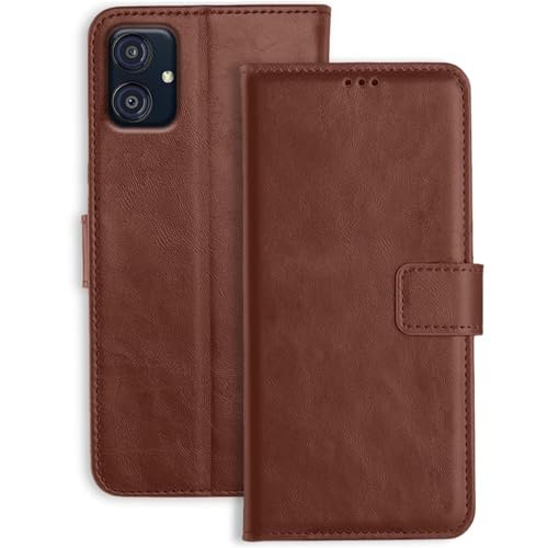 TOUCCH Flip case for Samsung Galaxy M04 / F04 / A04e| Leather Finish Cover & Flexible Stand Design | Card and Money Pocket | Leather Cover for Samsung Galaxy M04 / F04 / A04e – Brown- Best and cheap mobile covers in India