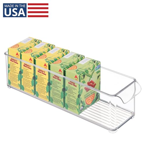 iDesign Stackable Fridge Storage Bin with Handle - Ideal for Fridge and Freezer, Clear, Made in USA - Additional View