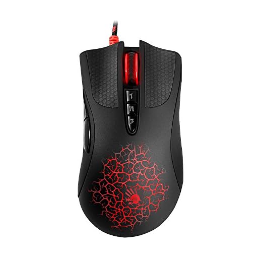Bloody AL90 Optical Gaming Mouse with Light Strike (LK) Optical Switch & Scroll - 8 Programmable Buttons and Advanced Macros - Ergonomic Right Hand Grip - Button Grips - Colored Profile Selection