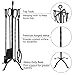 Yaheetech 5 Pcs Fireplace Tools Set Indoor, Wrought Iron Tool Sets Fireside Companion Set Large Fireplace Accessories Firewood Tongs Holder with Handles, Outdoor Modern Accessories Kit, 81cm Black