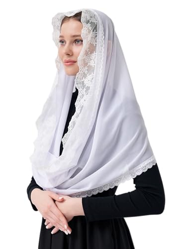 Leimandy Infinity Chapel Veil Infinity Scarf for Church Chiffon Hijab Head Scarf Shawl Wrap for Muslim V96
