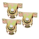 Mobestech 3pcs Heavy Duty V-Shaped Track Pulley Wheels with Ball Bearings for Smooth Load Movement Industrial Applications and DIY Projects