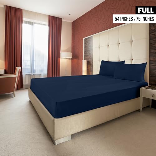 Image of Utopia Bedding Fitted Sheet - Pack of 2 Bottom Sheets - Soft Brushed Microfiber - Deep Pockets, Shrinkage & Fade Resistant - Easy Care (Full, Navy)