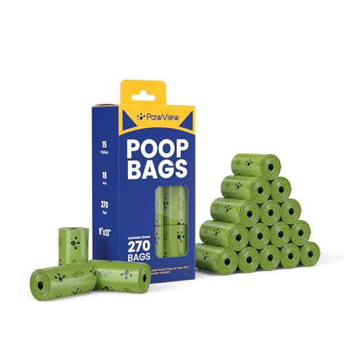 Image of Dog Poop Bags, Cat Litter Bags, Guaranteed Leak Proof and Extra Thick Poop Bag Rolls for Dogs, Lavender Scented, 270 Count