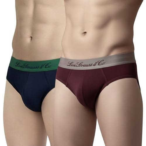 Image of Levi's Cotton Elite Brief | Premium Men's Brief Underwear | 4-Way Stretch | Outer Elastic Waistband | Double-Layered Pouch | Style 073 | Pack of 2