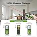 Huepar Laser Distance Measure 200Ft. Digital Rechargeable Laser Measuring Tool with Bluetooth -Phone APP, 1/16in Accuracy, Angle Sensor, M/in/Ft Unit, Pythagorean Mode, Measure Distance, Area, Volume