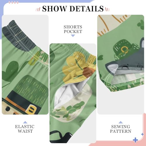 Cat Shamrock Boys Long Pants Soft Trousers Elastic Waist Kids Lounge Bottoms with Pockets S-XL4