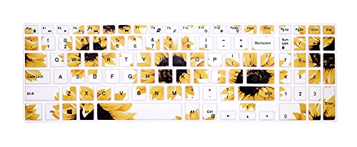 WYGCH Silicone Keyboard Cover Skin for Dell Inspiron 15 3000 5000 Series/New Inspiron 17 3000 Series/Inspiron 17 7786 /G3 15 17 Series/New G5 15 Series/for Dell G7 15 17 Series-Sun Flower