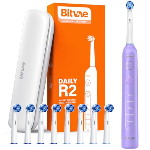 Bitvae R2 Rotating Electric Toothbrush 8 Brush Heads, 5