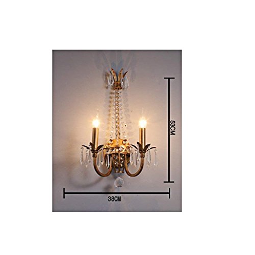 GZ Lámpara de Pared de Cristal estilo americano ideal como luz frontal de espejo 5