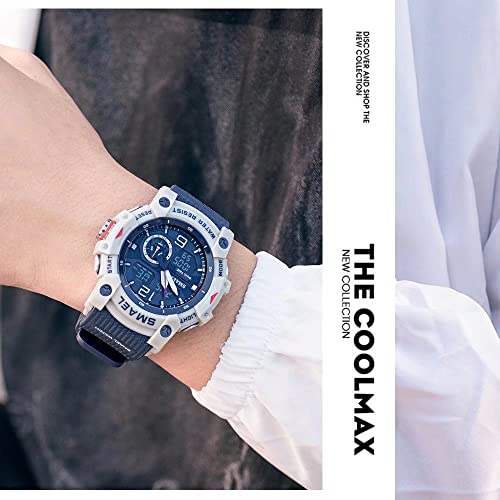 SMAEL Men's Military Waterproof Sports Watch Date Multifunction LED Alarm Stopwatch Digital Watch for Men