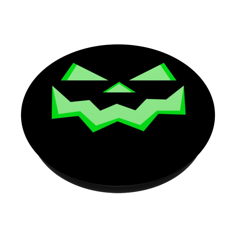 Green Toxic Waste Pumpkin Halloween PopSockets Swappable PopGrip, Black - Image 2