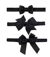 Algopix Similar Product 7 - Black Baby Girls Headband Grosgrain