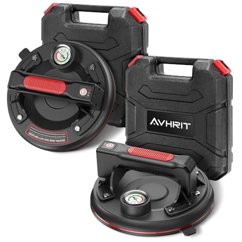 Avhrit Electric Glass Suction Cups, 2 Pack 8 Inch Vacuum Suction Cups Heavy Duty For Lifting Large Glass, 500Lbs Load Capacity, Rechargeable Glass Lifter For Windshield, Window, Granite, Tile Lifting cover