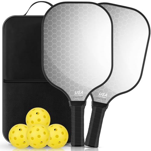 Juego De 2 Palas De Pickleball De Fibra De Carbono Aprobadas Por Usapa, Raquetas De Palas De Pepinillo Para Interiores Y Exteriores, 4 Raquetas De Pickleball, Accesorios De Equipo Para Principiantes, Juego De 2 Palas De Pickleball De Fibra De Carbono Aprobadas Por Usapa, Raquetas De Palas De Pepinillo Para Interiores Y Exteriores, 4 Raquetas De Pickleball, Accesorios De Equipo Para Principiantes,