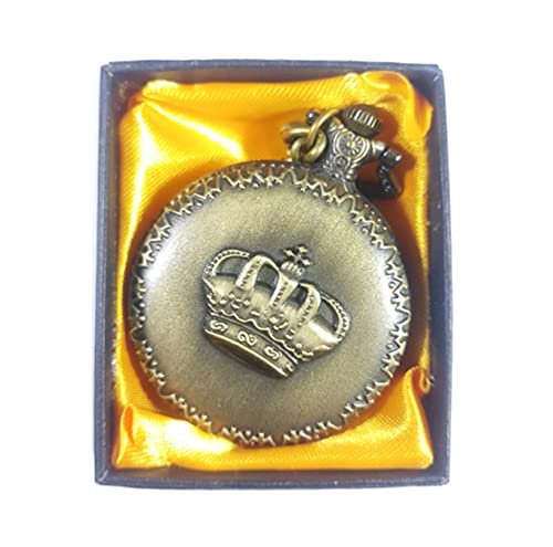 Image of AUGEN Premium Pocket Watch Metal Keychain Crown Retro Vintage for Gifting With Key Ring Anti-Rust (Pack Of 1)