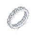 Produktbild Zeitlose Cubic Zirconia Aaa Cz Abwechselnd Rund & Baguette Blume Jahrestag Eternity Band Ring Für Frauen .925 Sterling Silber