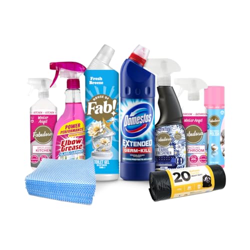 9 Piece Sunday Blitz Cleaning Bundle All-in-One Home Cleaning Kit Perfect for Kitchen Bathroom Windows & General Surfaces
