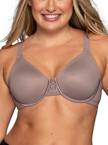 Vanity Fair Women's Beauty Back Smoothing Minimizer Bra, Minimizes Bust Line up to 1.5', Non Padded Cups up to H, Smoked Oyster, 42D