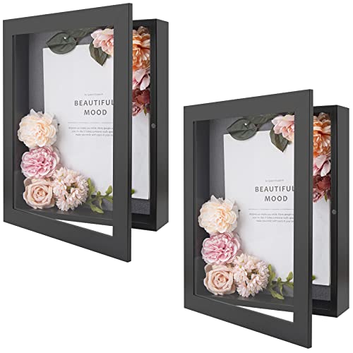 Golden State Art 2 Pack 11x14 Black Shadow Box Frame 2-inch Depth