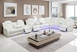 A Ainehome Leather Power Reclining Sectional Sofa Set...
