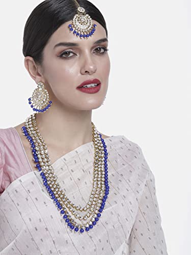 Image of Peora Ethnic Traditional Kundan Bridal Jewelry Set Gift for Women