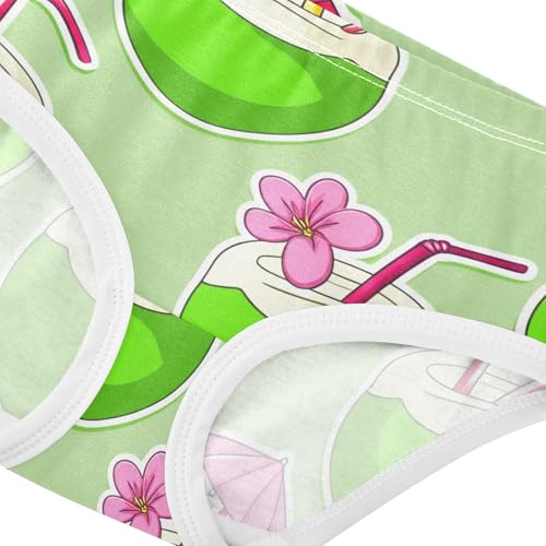 Girls Underwear Toddler 2t Cotton Girl Panties Cute Pattern Undies Kids Briefs Hawaii Green Coconuts Tropical4