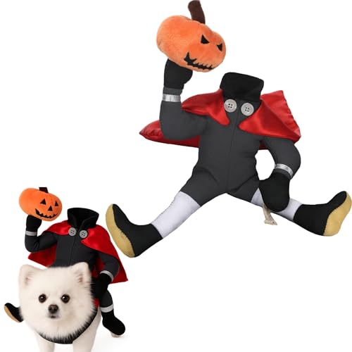 Huhumy Dog Halloween Costume Headless Horseman Funny Pet Cosplay Rider