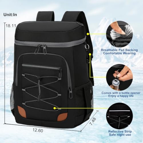 Image of Backpack Cooler Insulated Leakproof, Soft Cooler for Outdoor Camping Hiking