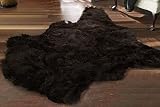 Silky Soft Faux Fur Rug, 5 ft. x 7 ft. Brown Fluffy Rug, Made in France, Sheepskin Area Rug, Shaggy