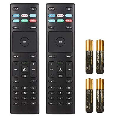 2 Packs XRT136 Replaced Watchfree Remote Control for VIZIO Smart TV D-Series M-Series P-Series V-Series with VUDU Netflix PrimeVideo Xumo Hulu Redbox (with Batteries)