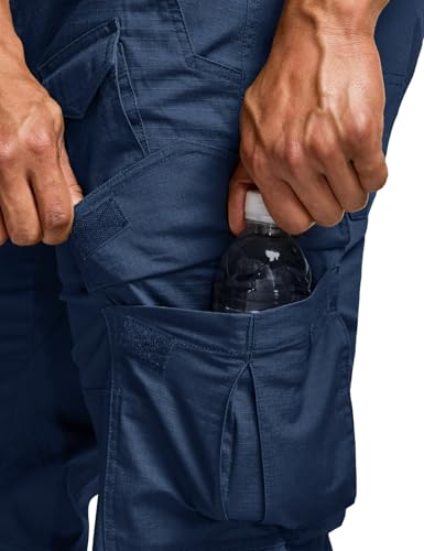 Image of CQR Men's Flex Ripstop Tactical Pants, Water Resistant Stretch Cargo Pants, Lightweight EDC Hiking Work Pants