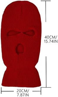 3 Hole Winter Knitted Mask for Unisex Adult Full Face Cover Ski Mask Warm Balaclava for Skiing, Sports, Snowboard