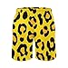 Mens Quick Dry Swim Trunks, Fashion Swimming Board Shorts with Mesh Lining Animal Skin Cheetah Leopard Leather Print Yellow Drawstring Summer Bathing Suit Beach Shorts (L)